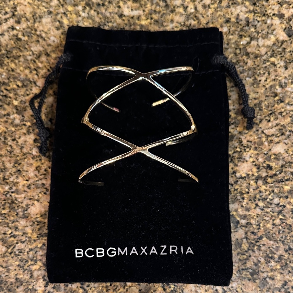 BCBGMAXAZRIA Gold-Toned Double Open-Cuff Bracelet